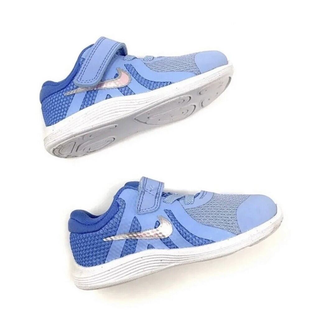 Nike Revolution 4 (TD) Lt. Blue PInk Toddler Shoes Size 6C Girls Boys With Box